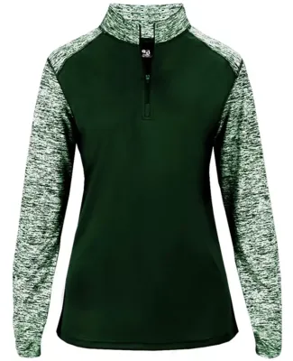 Badger Sportswear 4198 Sport Blend Women's 1/4 Zip Forest/ Forest Blend
