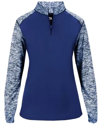 Badger Sportswear 4198 Sport Blend Women's 1/4 Zip Royal/ Royal Blend