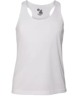 Badger Sportswear 2166 B-Core Girls' Racerback Tan White