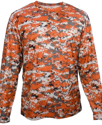 Badger Sportswear 4184 Digital Camo Long Sleeve T- Burnt Orange Digital