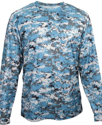 Badger Sportswear 4184 Digital Camo Long Sleeve T- in Columbia blue digital