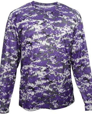 Badger Sportswear 4184 Digital Camo Long Sleeve T- in Purple digital