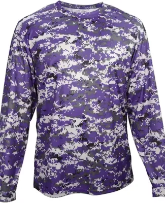 Badger Sportswear 4184 Digital Camo Long Sleeve T- Purple Digital