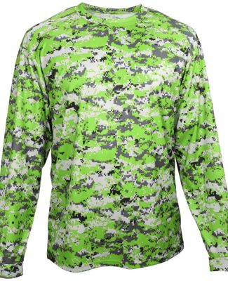 Badger Sportswear 4184 Digital Camo Long Sleeve T- in Lime digital