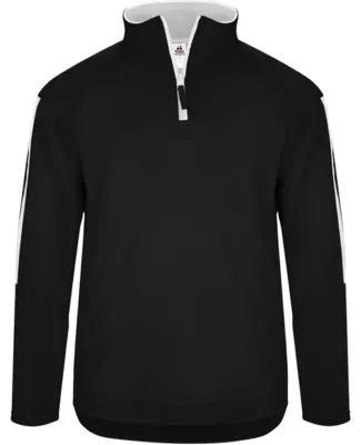 Badger Sportswear 1489 Sideline Fleece Quarter-Zip Black/ White