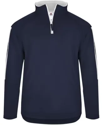 Badger Sportswear 1489 Sideline Fleece Quarter-Zip Navy/ White
