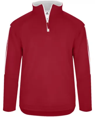 Badger Sportswear 1489 Sideline Fleece Quarter-Zip Red/ White
