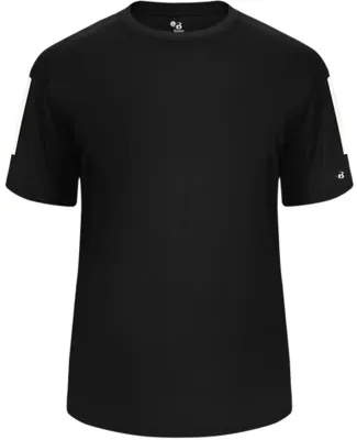 Badger Sportswear 2126 Sideline Youth Short Sleeve in Black/ white