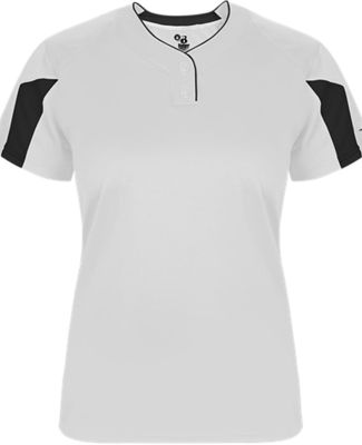 Badger Sportswear 2676 Girls' Striker Placket White/ Black