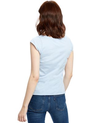 US Blanks US180 Ladies Cap Sleeve Jersey T-Shirt in Baby blue