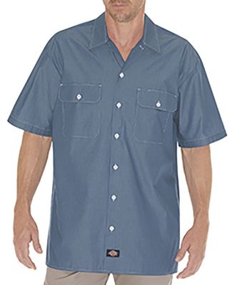 Dickies Workwear WS509 Unisex Relaxed Fit Short-Sl BLUE CHAMBRAY