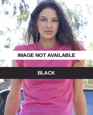 101 US Blanks Ladies Sheer Jersey Longer Length T- Black