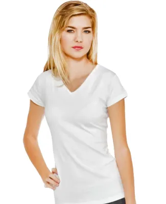 A18 In Your Face V-Neck Cap Sleeve Misses in White