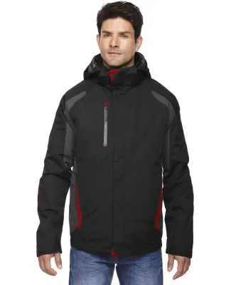 North End 88195 Men's Height 3-in-1 Jacket with In in Blk/ cl red