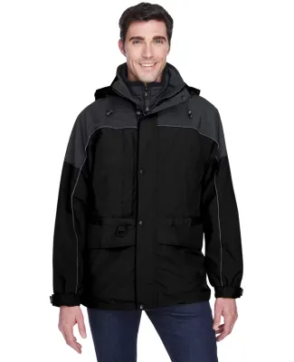 North End 88006 Adult 3-in-1 Two-Tone Parka BLACK