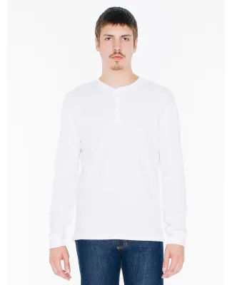Unisex Classic Thermal Long-Sleeve Henley White