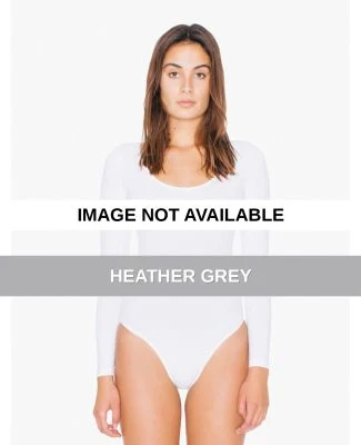 Ladies' Cotton Spandex Long Sleeve Double U-Neck B Heather Grey