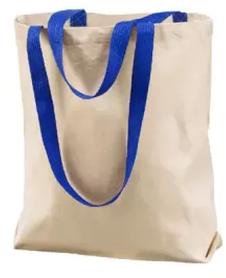 8868 Liberty Bags® Marianne Cotton Canvas Tote NATURAL/ ROYAL