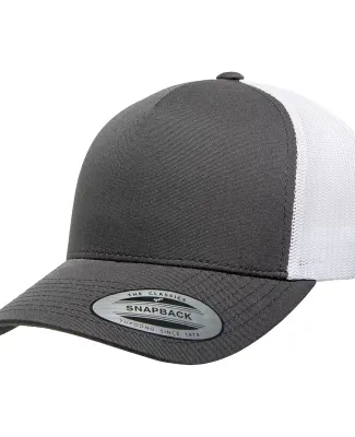 Yupoong-Flex Fit 6506 Retro Snapback Trucker Cap in Charcoal/ white