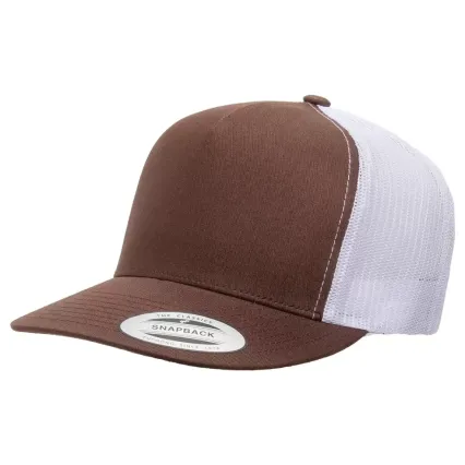 Yupoong-Flex Fit 6006 Five-Panel Classic Trucker C in Brown/ white