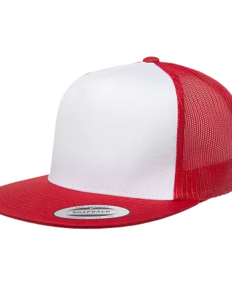 Yupoong-Flex Fit 6006 Five-Panel Classic Trucker C in Red/ white/ red