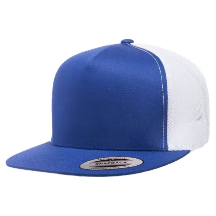 Yupoong 6006 Five-Panel Classic Trucker Cap ROYAL/ WHITE