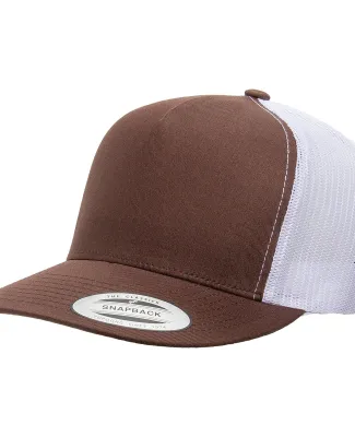 Yupoong 6006 Five-Panel Classic Trucker Cap  BROWN/ WHITE