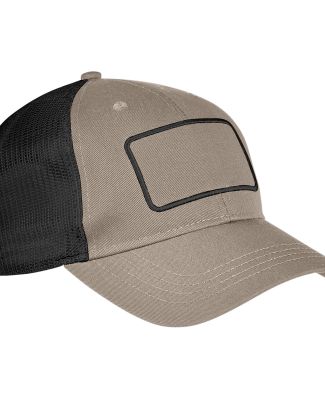 Big Accessories BA656T Patch Trucker Cap KHAKI/ BLK/ BLK