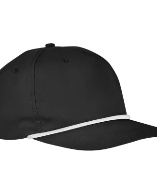 Big Accessories BA671 5-Panel Golf Cap in Black/ white