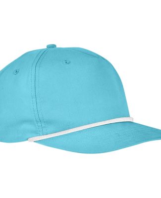 Big Accessories BA671 5-Panel Golf Cap in Turquoise/ white