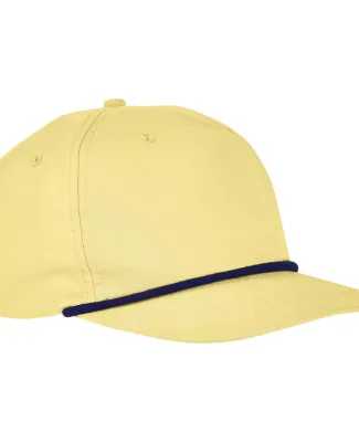 Big Accessories BA671 5-Panel Golf Cap in Yellow/ navy