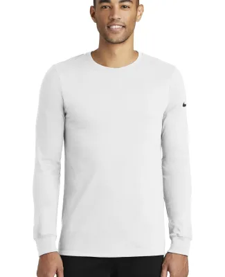 Nike BQ5230  Dri-FIT Cotton/Poly Long Sleeve Perfo White
