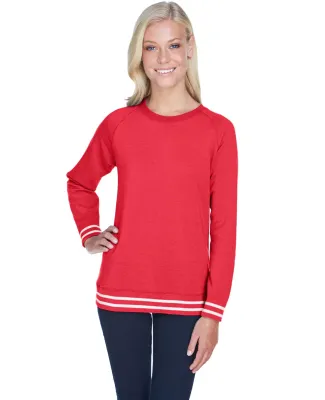 J America 8652 Relay Women's Crewneck Sweatshirt in Red