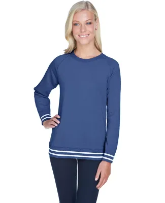J America 8652 Relay Women's Crewneck Sweatshirt in Navy