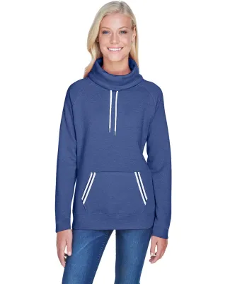 J America 8653 Relay Women's Cowlneck Sweatshirt in Navy