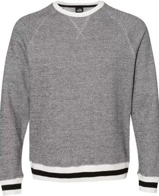 J America 8702 Peppered Fleece Crewneck Sweatshirt Pepper/ Black