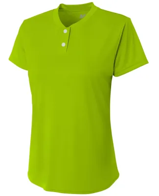 A4 Apparel NG3143 Girl's Tek 2-Button Henley Shirt LIME