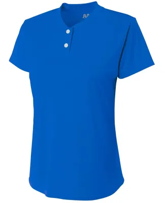 A4 Apparel NG3143 Girl's Tek 2-Button Henley Shirt ROYAL