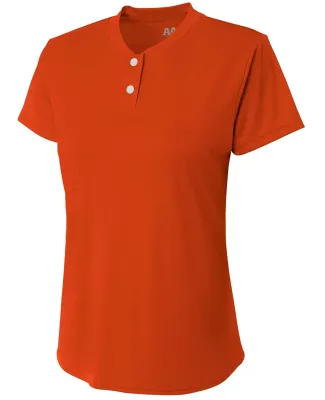 A4 Apparel NG3143 Girl's Tek 2-Button Henley Shirt ATHLETIC ORANGE