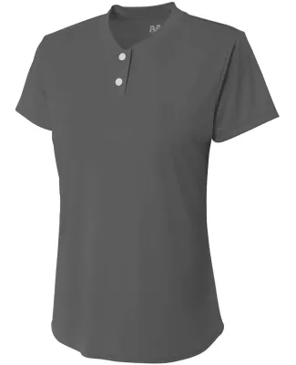 A4 Apparel NG3143 Girl's Tek 2-Button Henley Shirt GRAPHITE