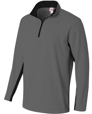 A4 Apparel N4246 Adult Tech Fleece 1/4 Zip Jacket Graphite/Black