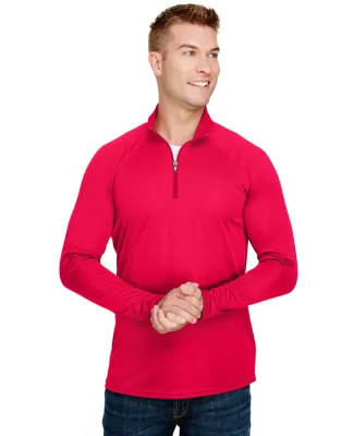A4 Apparel N4268 Adult Daily Polyester 1/4 Zip SCARLET