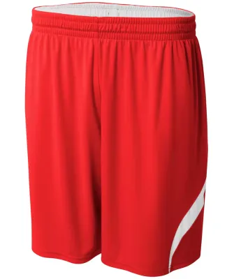 A4 Apparel N5364 Adult Performance Doubl/Double Re SCARLET/ WHITE