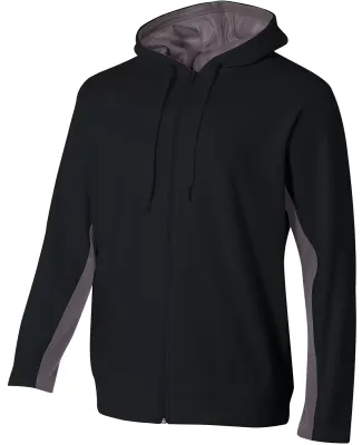 A4 Apparel NB4251 Youth Tech Fleece Full-Zip Hoode Black/Graphite