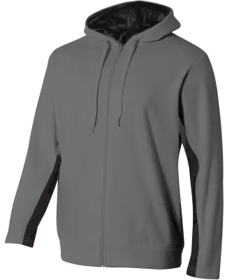 A4 Apparel NB4251 Youth Tech Fleece Full-Zip Hoode Graphite/Black