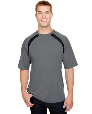 A4 Apparel N3001 Men's Spartan Short Sleeve Color  GRAPHITE/ BLACK