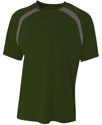A4 Apparel N3001 Men's Spartan Short Sleeve Color  FOREST/ GRAPHITE