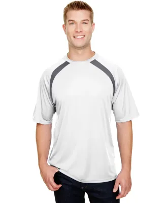 A4 Apparel N3001 Men's Spartan Short Sleeve Color  WHITE/ GRAPHITE