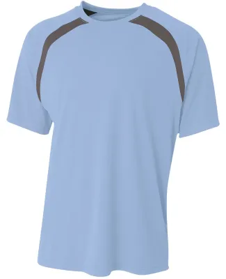 A4 Apparel N3001 Men's Spartan Short Sleeve Color  LT BLUE/ GRAPHIT