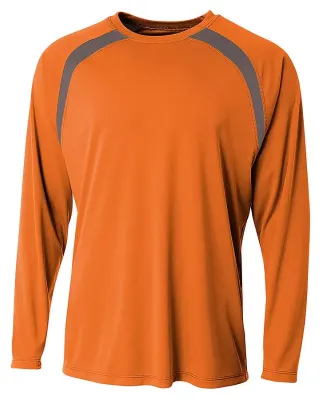 A4 Apparel N3003 Men's Spartan Long Sleeve Color B Orange/Gph
